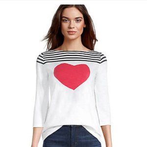 LOFT OUTLET Loft Striped Heart Boatneck Top
